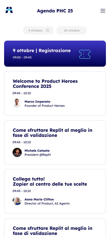 Agenda della conference